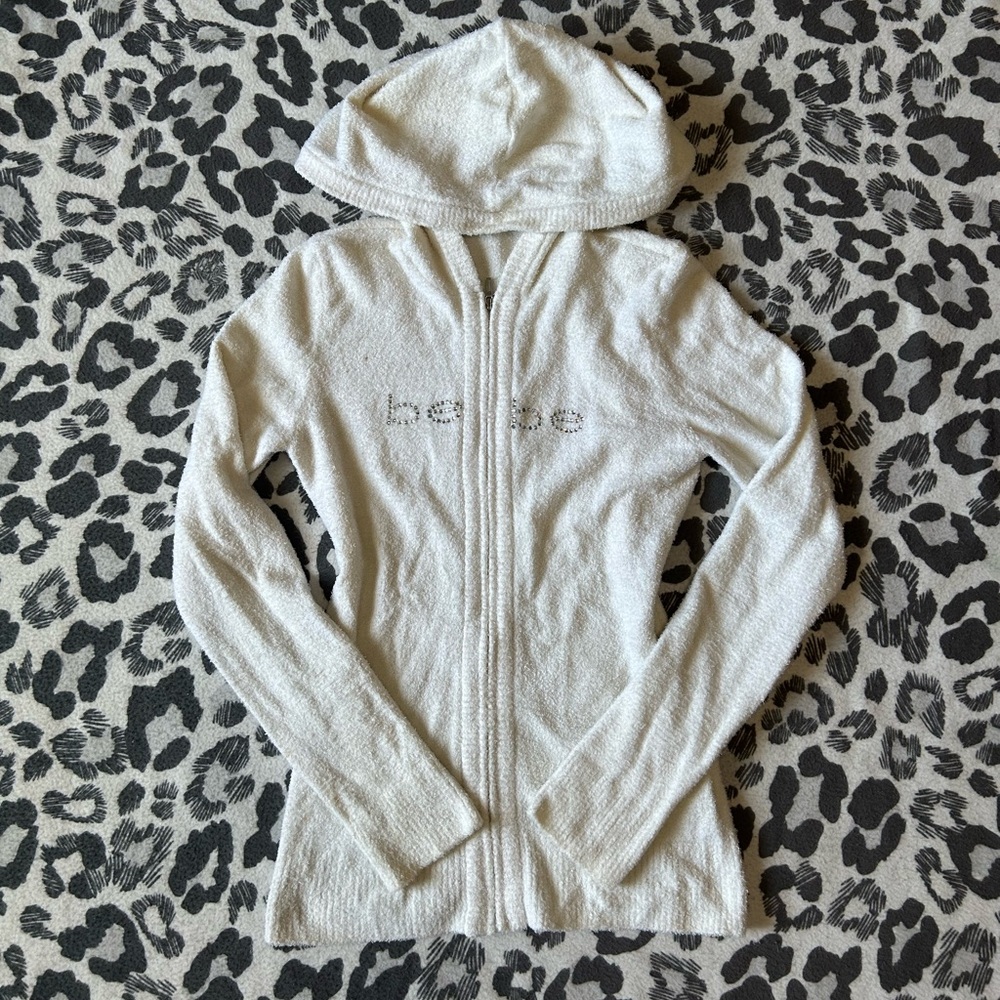 Rare Bebe soft fur rhinestone jacket